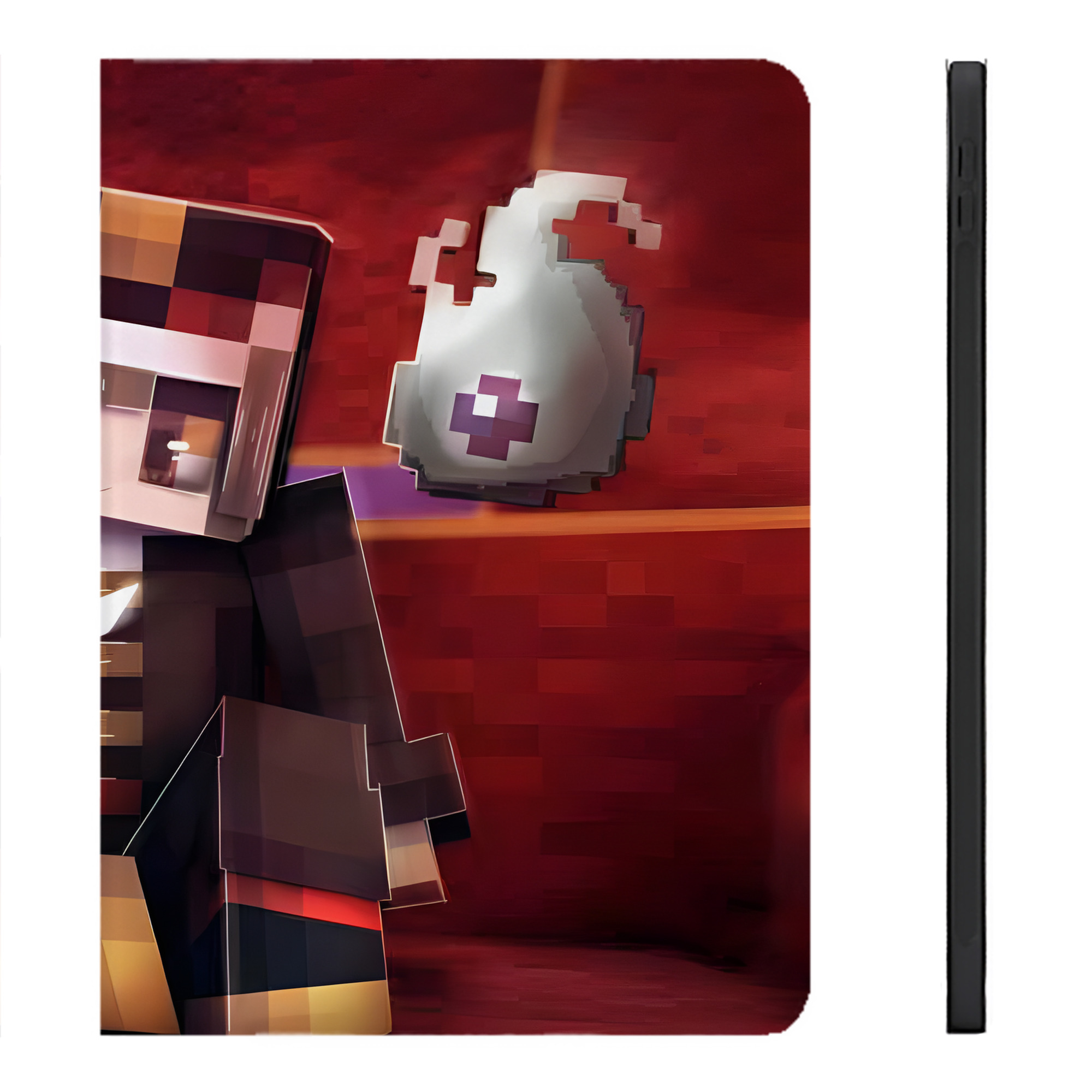 （画像用） マインクラフト ブロックの世界 Minecraft MC Block world IPadケース ペンホルダー付き ブックスタイルデザイン